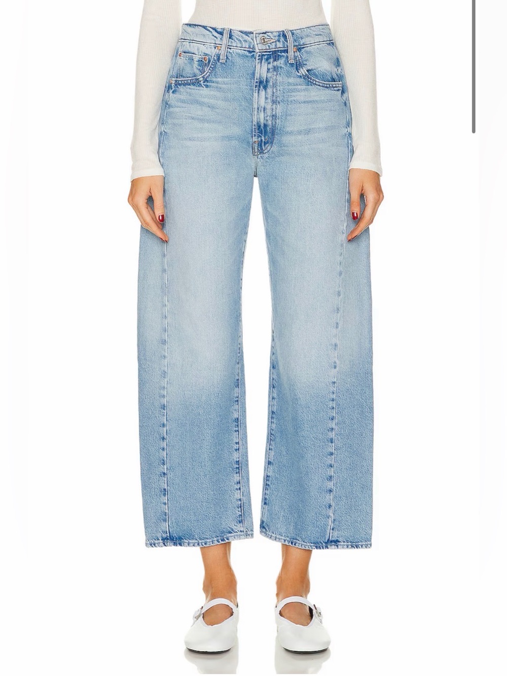 Mother 24 Half Pipe Ankle Jeans Light Wash This is How I Roll Barrel Leg - Picture 3 of 11
